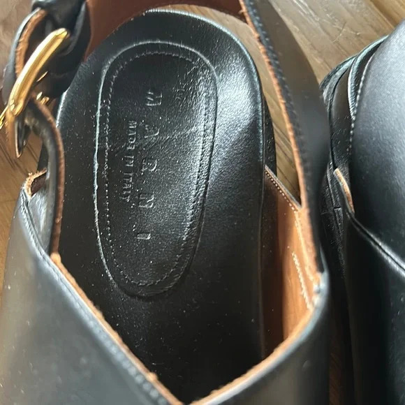 Auth. Marni black leather Fussbett sandal - Picture 2 of 7